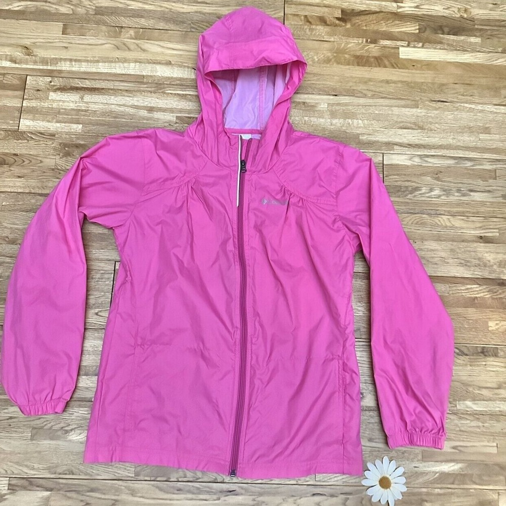 Girls Columbia‎ Hot Pink Rain Jacket Size L 14/16 - Picture 2 of 8